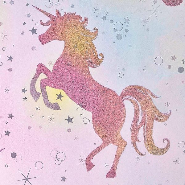 Be Dazzled Dancing Unicorn Wallpaper Rainbow Coloroll2.jpg